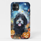 Halloween Bernedoodle mit Pumpkins Beängstigend Case-Mate iPhone Hülle (Rückseite)