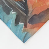 Halloween Bernedoodle mit Pumpkins Beängstigend Fleecedecke (Ecke)