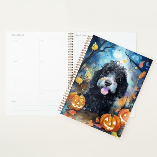 Halloween Bernedoodle mit Pumpkins Beängstigend Planer (Anzeige)