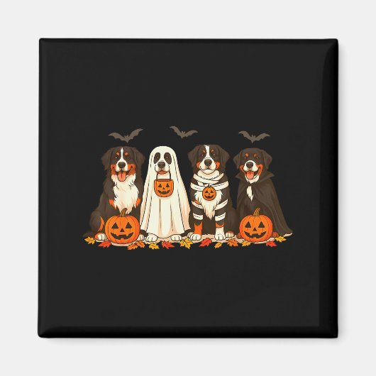 Halloween Berner Sennenhund Geist Soky Berner Magnet (Vorne)