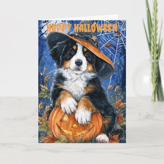 Halloween Bernese Mountain Dog Feiertagskarte (Vorderseite)
