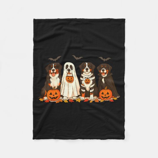 Halloween Bernese Mountain Dog Ghost Soky Bernese  Fleecedecke (Vorderseite)