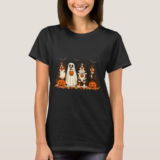 Halloween Bernese Mountain Dog Ghost Soky Bernese T-Shirt (Vorderseite)