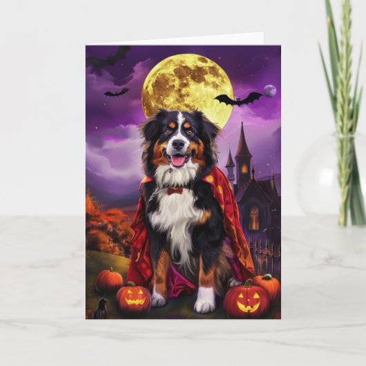 Halloween Bernese Mountain Dog Pumpkins Beängstige Karte (Vorderseite)