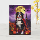 Halloween Bernese Mountain Dog Pumpkins Beängstige Karte (Gelbe Blume)