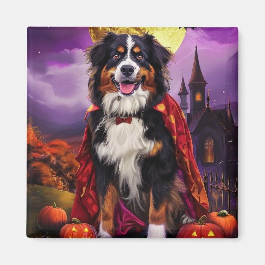 Halloween Bernese Mountain Dog Pumpkins Beängstige Magnet (Vorne)