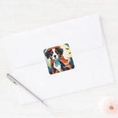 Halloween Bernese Mountain Dog Welpensticker Quadratischer Aufkleber (Umschlag)