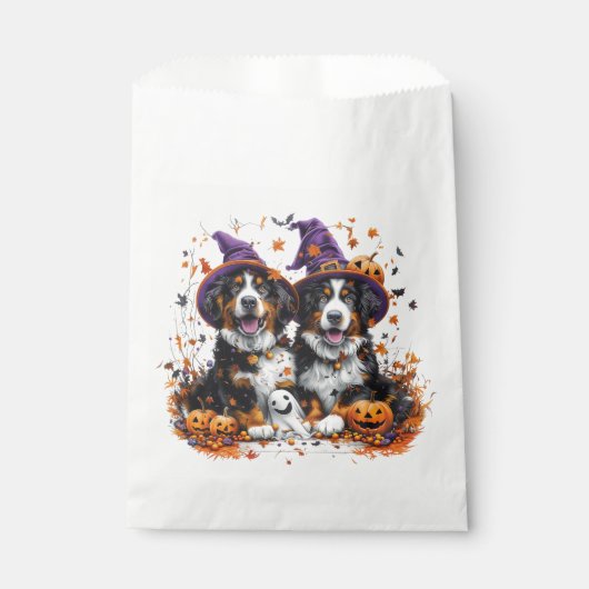 Halloween Bernese Mountain Hogs Hexenghost Geschenktütchen (Vorderseite)