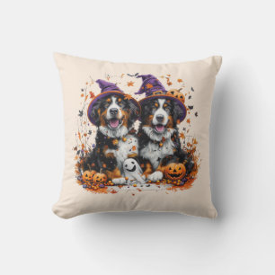 Halloween Bernese Mountain Hogs Hexenghost Kissen