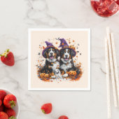 Halloween Bernese Mountain Hogs Hexenghost Serviette (Beispiel)