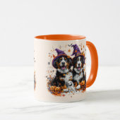 Halloween Bernese Mountain Hogs Hexenghost Tasse (VorderseiteRechts)