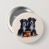 Halloween Bernese Mountain Hogs Pumpkin Button (Vorne & Hinten)