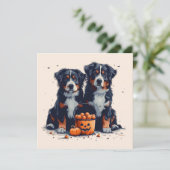Halloween Bernese Mountain Hogs Pumpkin Einladung (Stehend Vorderseite)