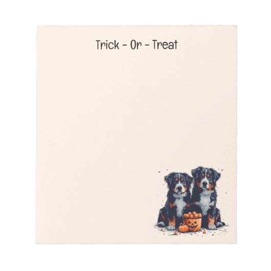 Halloween Bernese Mountain Hogs Pumpkin Notizblock (Vorderseite)