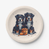 Halloween Bernese Mountain Hogs Pumpkin Pappteller (Vorderseite)