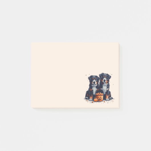 Halloween Bernese Mountain Hogs Pumpkin Post-it Klebezettel (Vorderseite)