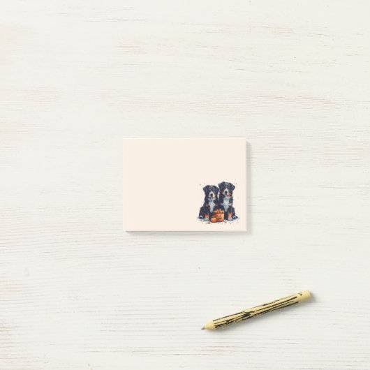 Halloween Bernese Mountain Hogs Pumpkin Post-it Klebezettel (Auf Schreibtisch)