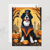 Halloween Bernese Mountain Hund Postcard Postkarte (Vorne/Hinten)