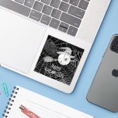 Halloween-Besen, beängstigender Augapfel, Spinnenn Aufkleber (Laptop mit iPhone)