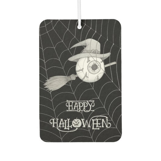 Halloween-Besen, beängstigender Augapfel, Spinnenn Autolufterfrischer (Vorderseite)