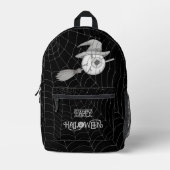 Halloween-Besen, beängstigender Augapfel, Spinnenn Bedruckter Rucksack (Vorderseite)