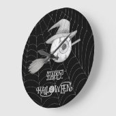Halloween-Besen, beängstigender Augapfel, Spinnenn Große Wanduhr (Winkel)