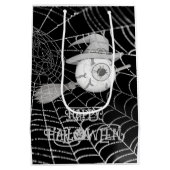 Halloween-Besen, beängstigender Augapfel, Spinnenn Mittlere Geschenktüte (Rückseite)