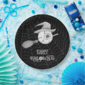 Halloween-Besen, beängstigender Augapfel, Spinnenn Pappteller (Party)