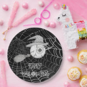 Halloween-Besen, beängstigender Augapfel, Spinnenn Pappteller (Party)