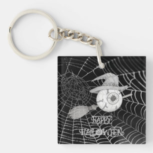 Halloween-Besen, beängstigender Augapfel, Spinnenn Schlüsselanhänger