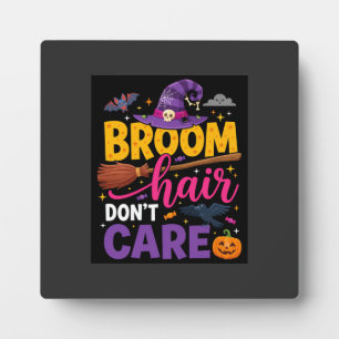 Halloween Besen Haare sind mir egal Hexen Zitat Fotoplatte
