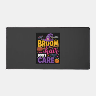 Halloween Besen Haare sind mir egal Hexen Zitat Schreibtischunterlage