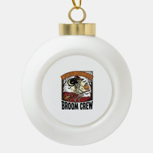 Halloween Besenfahrten Vintage-Skelett Hexe Grafik Keramik Kugel-Ornament