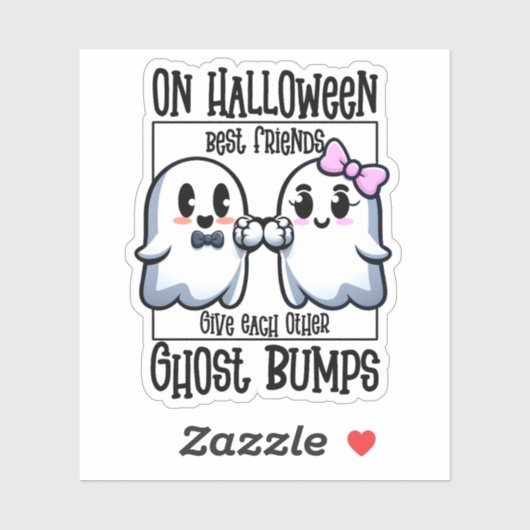 Halloween Best Friends Ghost Bump Aufkleber (Blatt)