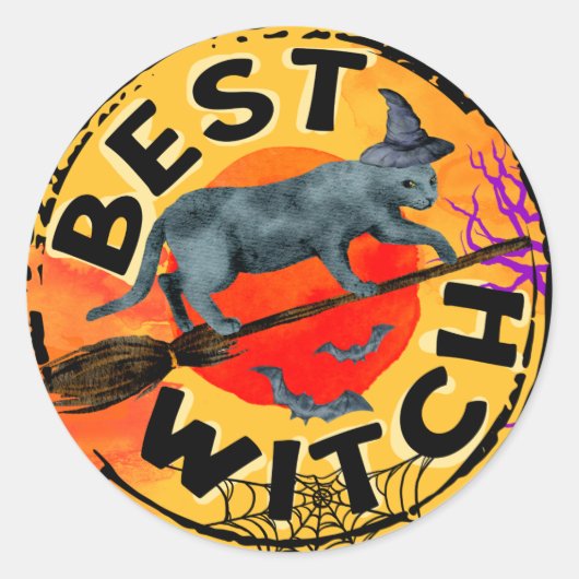 Halloween Best Hexe Runder Aufkleber (Vorderseite)