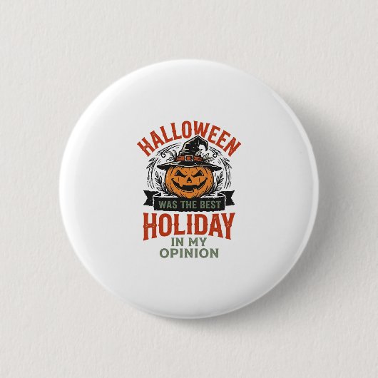 Halloween Bester Feiertag Vintage-Kürbis-Shirt-Des Button (Vorderseite)