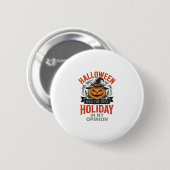 Halloween Bester Feiertag Vintage-Kürbis-Shirt-Des Button (Vorne & Hinten)