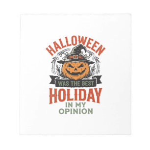 Halloween Bestes Feiertags-Vintage-Kürbis-Shirt-De Notizblock