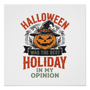 Halloween Bestes Feiertags-Vintage-Kürbis-Shirt-De Poster