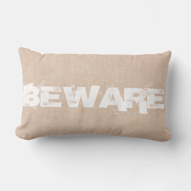 Halloween Beware Burlap Lendenkissen (Vorderseite)