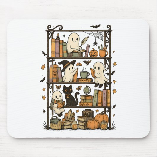Halloween-Bibliothek1 Mousepad (Vorne)