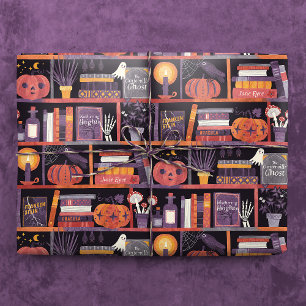 Halloween-Bibliothek Geschenkpapier
