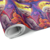 Halloween Bichon Frise Dog Pumpkins Beängstigend Geschenkpapier (Rolleneckpunkt)
