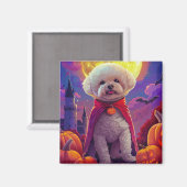 Halloween Bichon Frise Dog Pumpkins Beängstigend Magnet (Vorderseite/Rückseite)