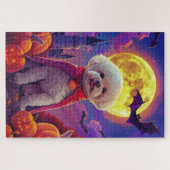 Halloween Bichon Frise Dog Pumpkins Beängstigend Puzzle (Horizontal)