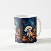 Halloween Bichon Frise mit Pumpkins Beängstigend Kaffeetasse (VorderseiteRechts)
