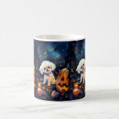 Halloween Bichon Frise mit Pumpkins Beängstigend Kaffeetasse (Mittel)