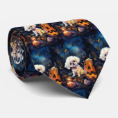 Halloween Bichon Frise mit Pumpkins Beängstigend Krawatte (Gerollt)