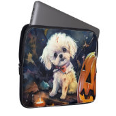 Halloween Bichon Frise mit Pumpkins Beängstigend Laptopschutzhülle (Vorne Rechts)