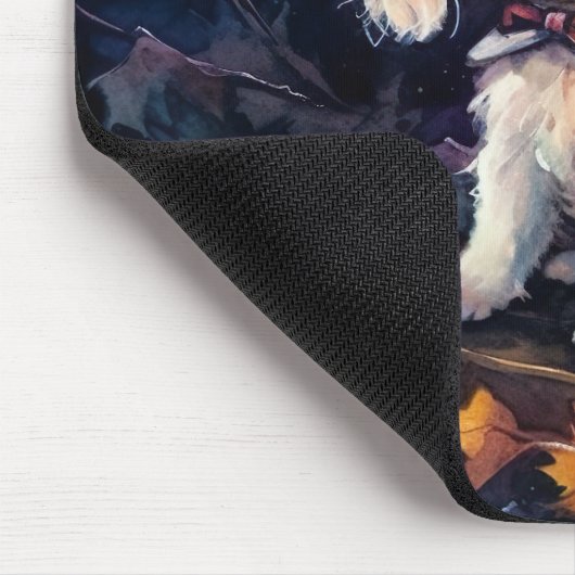 Halloween Bichon Frise mit Pumpkins Beängstigend Mousepad (Ecke)